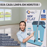 Rodo Flat Mop Balde Lava e Seca Profissional Com 2 Refis