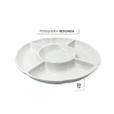 Petisqueira Redonda 5 Divisórias 23cm