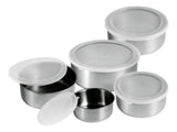 Conjunto De Tigelas Aço Inox 5 Peças Com Tampa