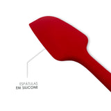 Conjunto De Espátulas E Pegador Em Silicone Unyhome 5 Peças - VERMELHO