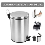 Cesto de Lixo 5 Litros Inox c/ Pedal