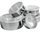 Conjunto De Tigelas Aço Inox 5 Peças Com Tampa