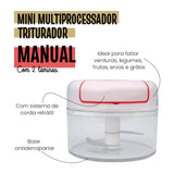 Mini Multiprocessador Manual 2 Lâminas Inox