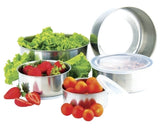 Conjunto De Tigelas Aço Inox 5 Peças Com Tampa